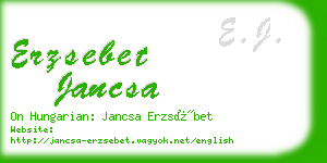 erzsebet jancsa business card